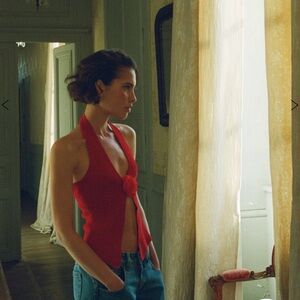 Red Velvet Halter Top